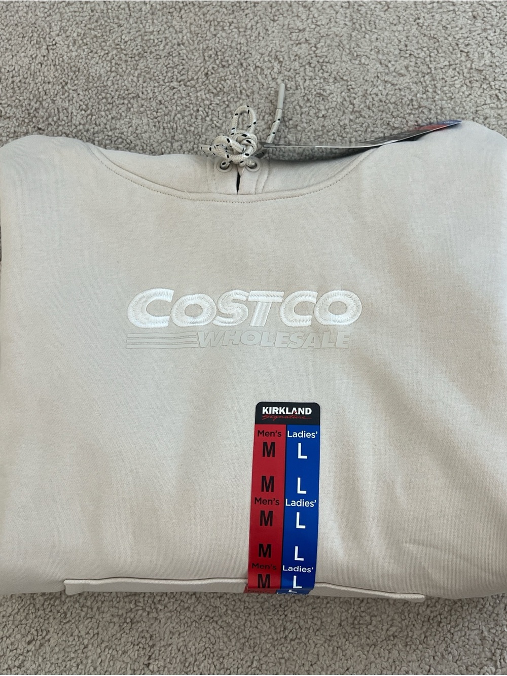 Costco Wholesale Embroidered Logo Crewneck Sweatshirt - Beige